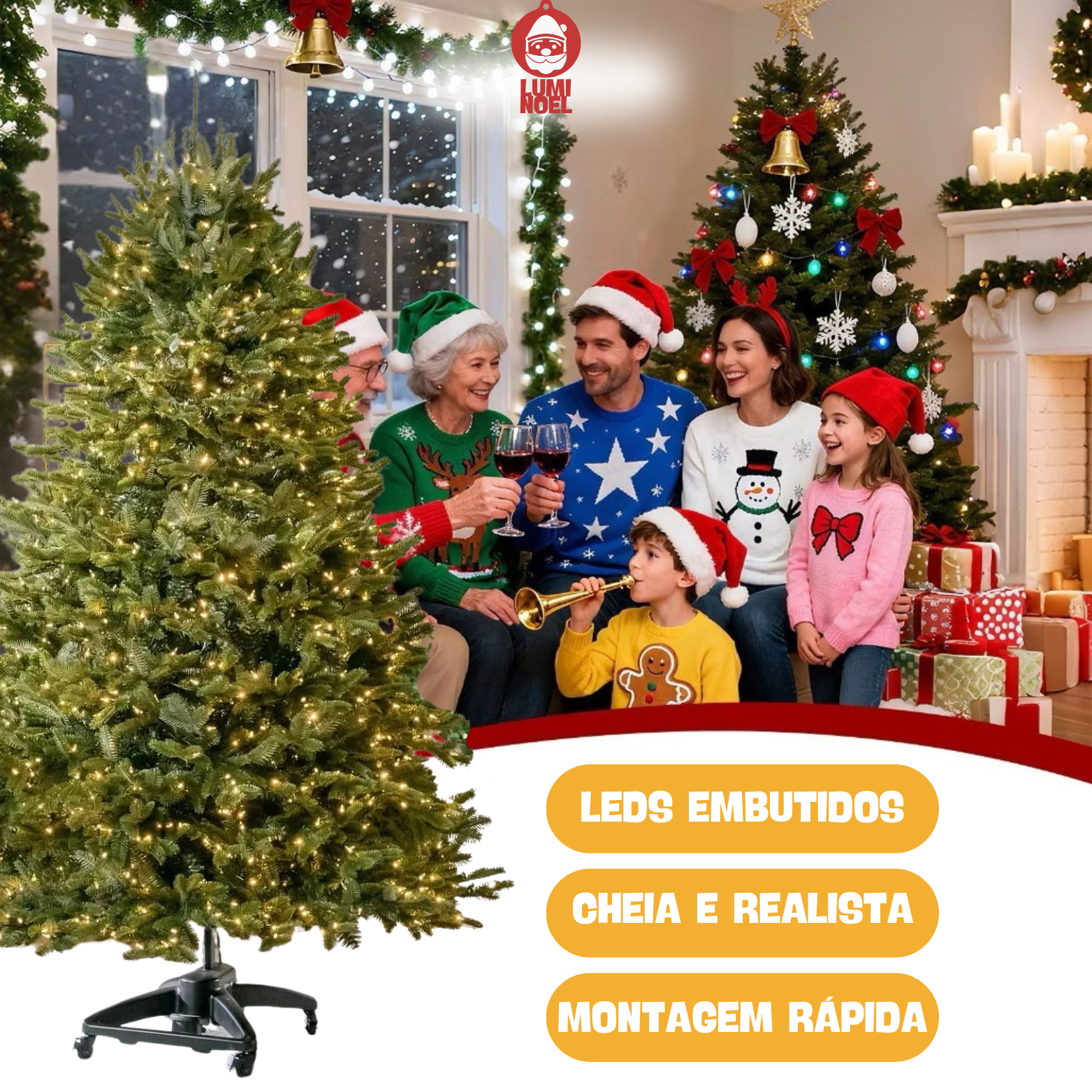 LumiNoel™- Árvore de Natal Premium com LEDs Embutidos [BLACK FRIDAY]